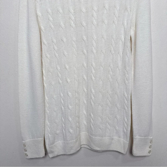 Talbots Womens Small Crew Neck Cable Lambswool Sweater - Picture 5 of 15
